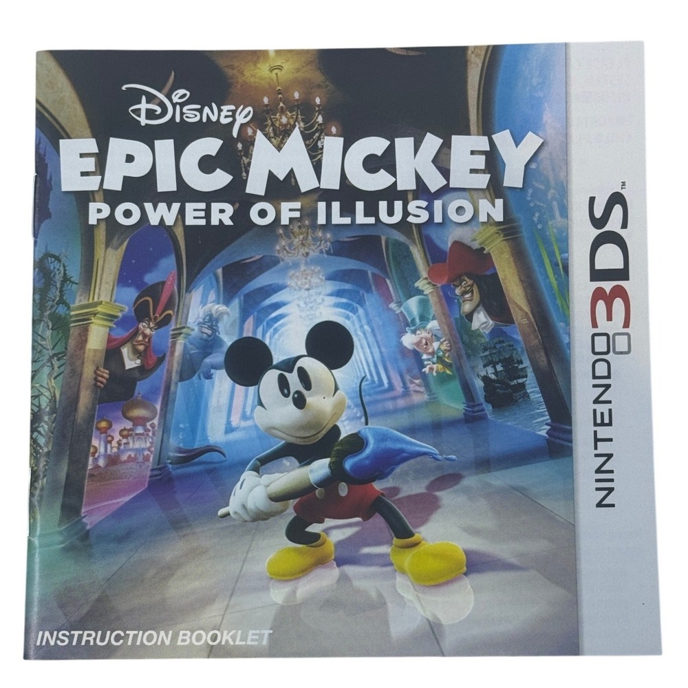 Disney Epic Mickey Power‎ of Illusion Nintendo 3DS Instruction Booklet 2012